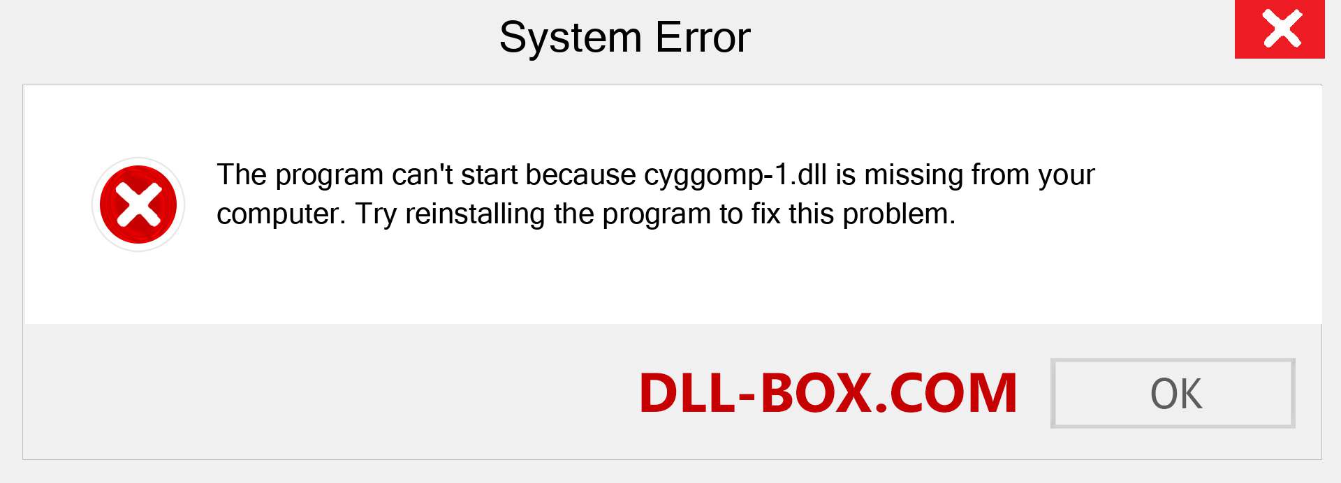  cyggomp-1.dll file is missing?. Download for Windows 7, 8, 10 - Fix  cyggomp-1 dll Missing Error on Windows, photos, images